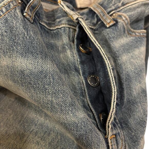 Everlane Relaxed 90s Denim Shorts Size 27 Organic Cotton Distressed Blue Cutoffs - Picture 4 of 9